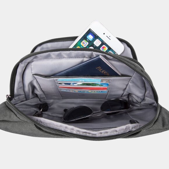 Travelon Anti-Theft Metro Gray Heather Waistpack/NWT - Picture 2 of 16